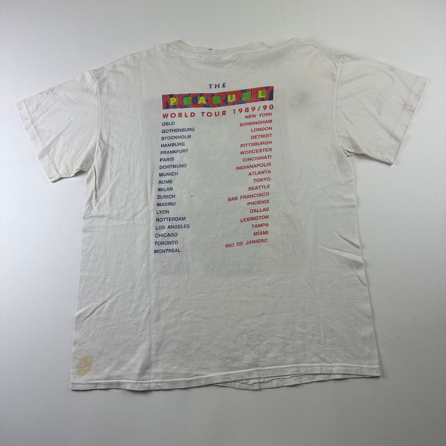 Vintage 1989 Paul Mccartney Shirt XL