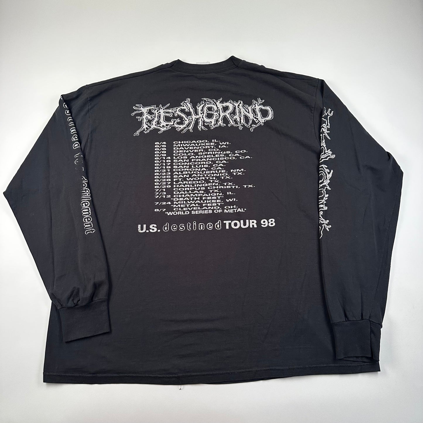 Vintage 1998 Fleshgrind Long Sleeve Shirt XXL Destined For Defilement