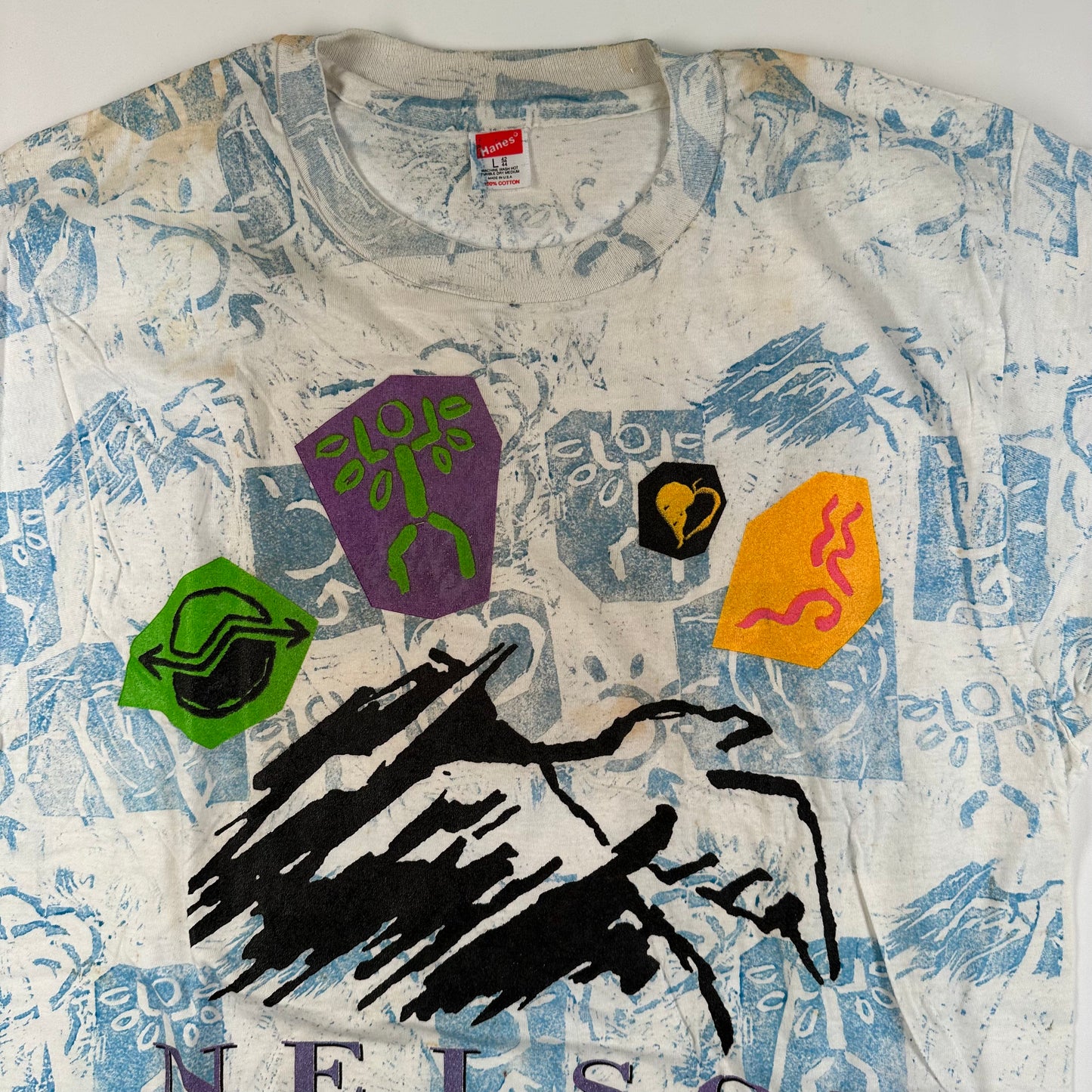 Vintage 1990 Nelson Shirt Large All Over Print