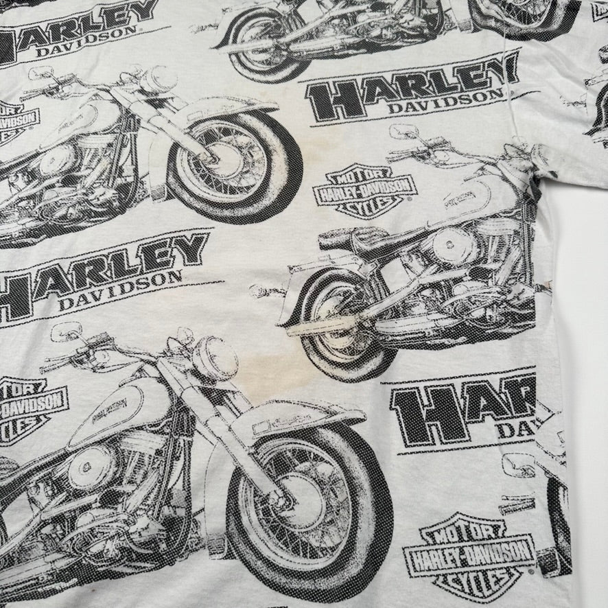 Vintage 90s Harley Davidson Shirt Large All Over Print