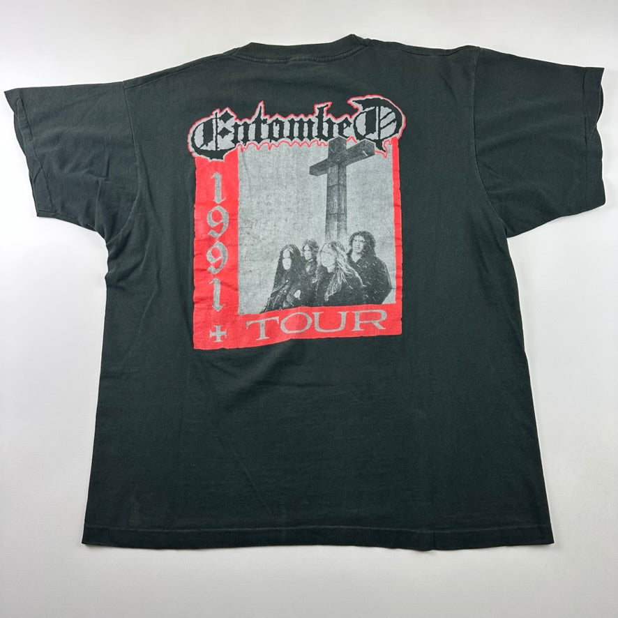 Vintage 1991 Entombed Shirt XL Tour Left Hand Path