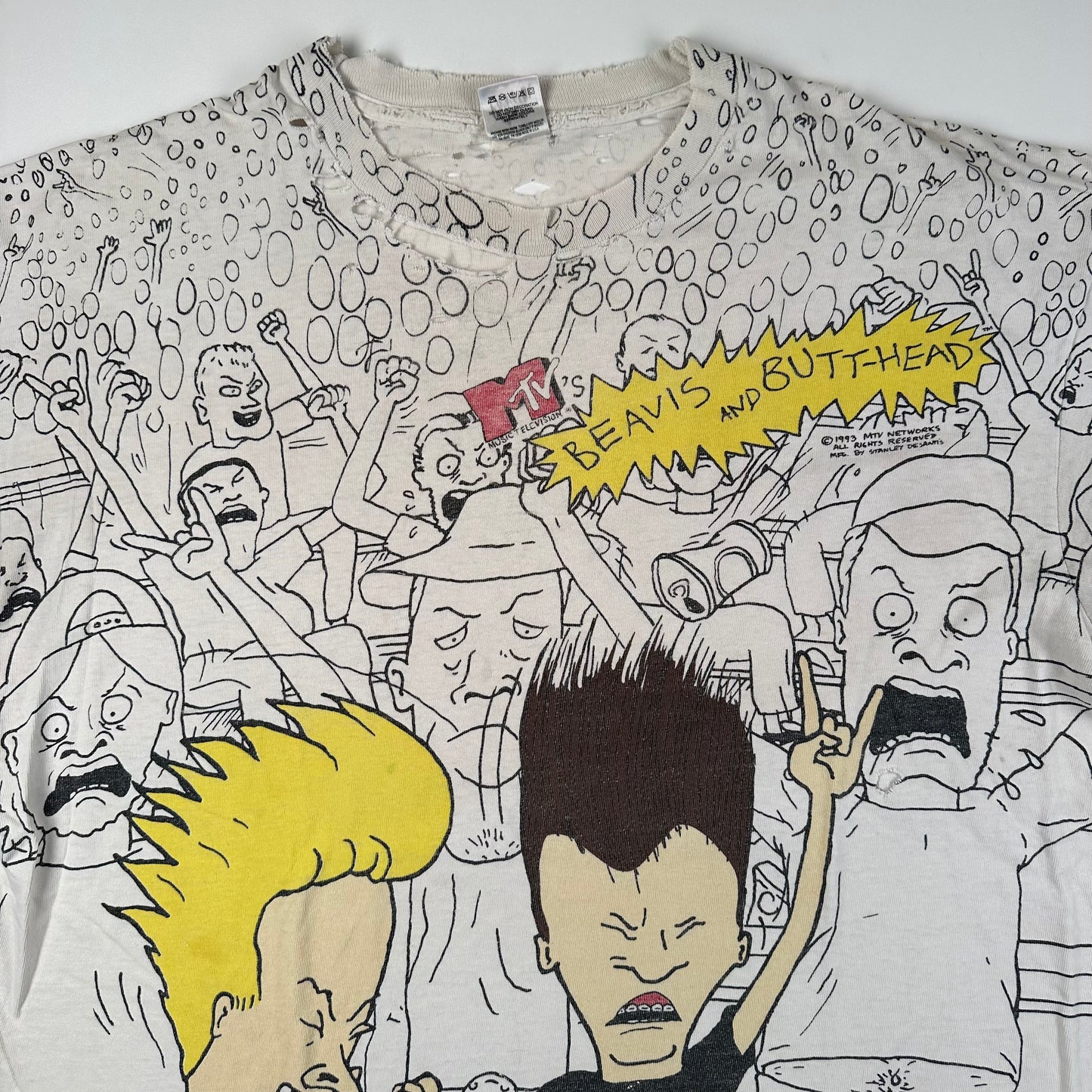 Vintage 1993 Beavis And Butthead Shirt XL All Over Print