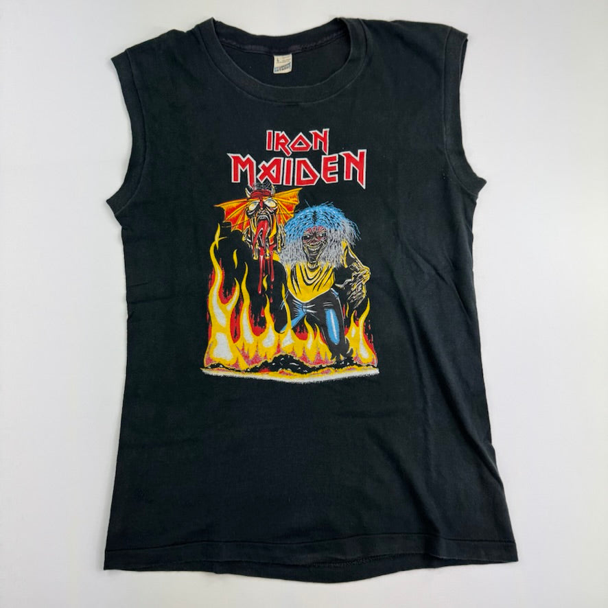Vintage 80s Iron Maiden Sleeveless Shirt Large