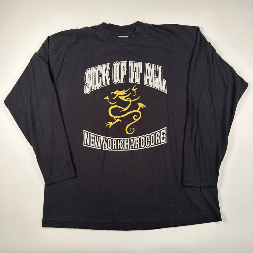 Vintage 90s Sick Of It All Long Sleeve Shirt Large