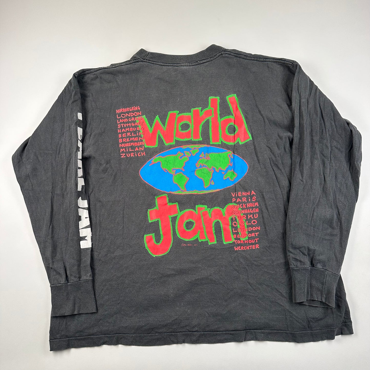 90年代 PEARL JAM パールジャム 1992年 ヨーロッパツアーTシャツ Vintage 1992 Pearl Jam Long Sleeve Shirt XL Europe Tour
