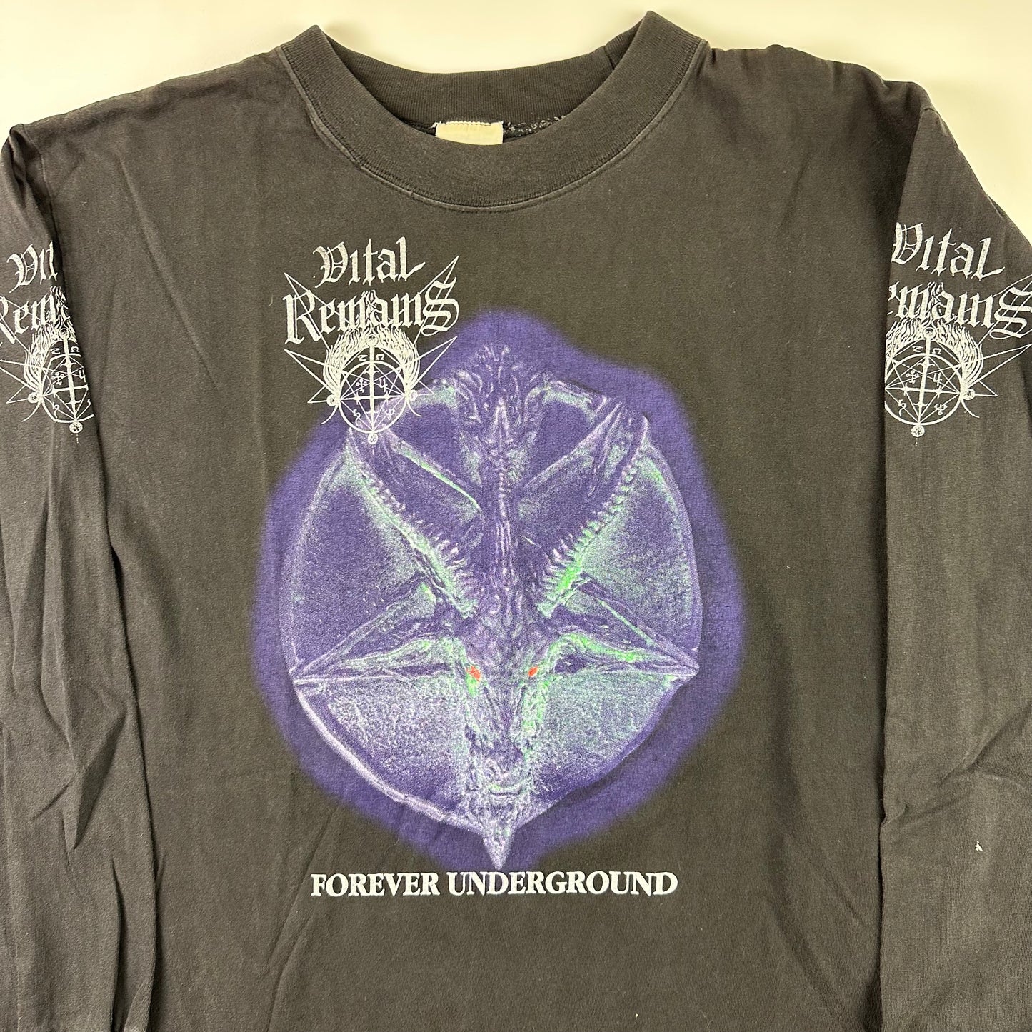 Vintage 90s Vital Remains Long Sleeve Shirt XL Forever Underground