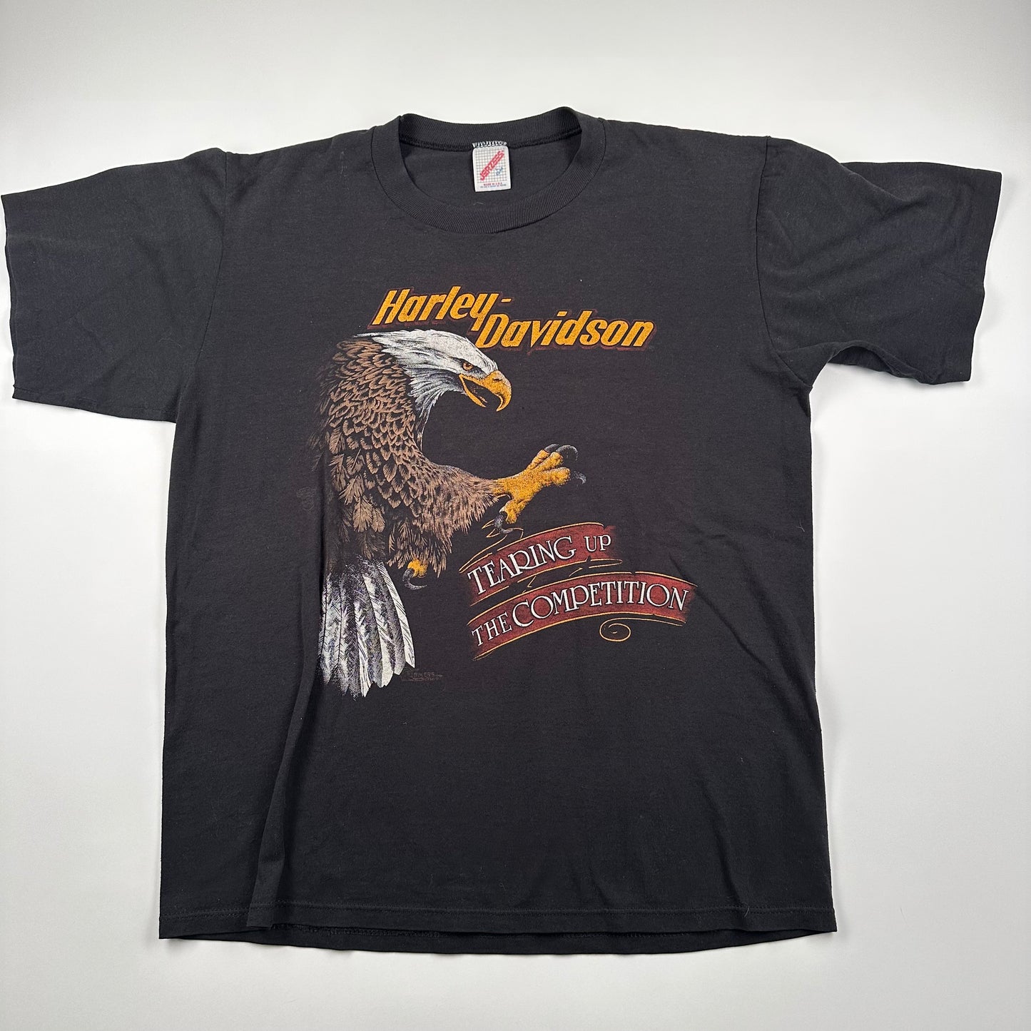 Vintage 90s Harley Davidson Shirt Large Tearing Up The Competition