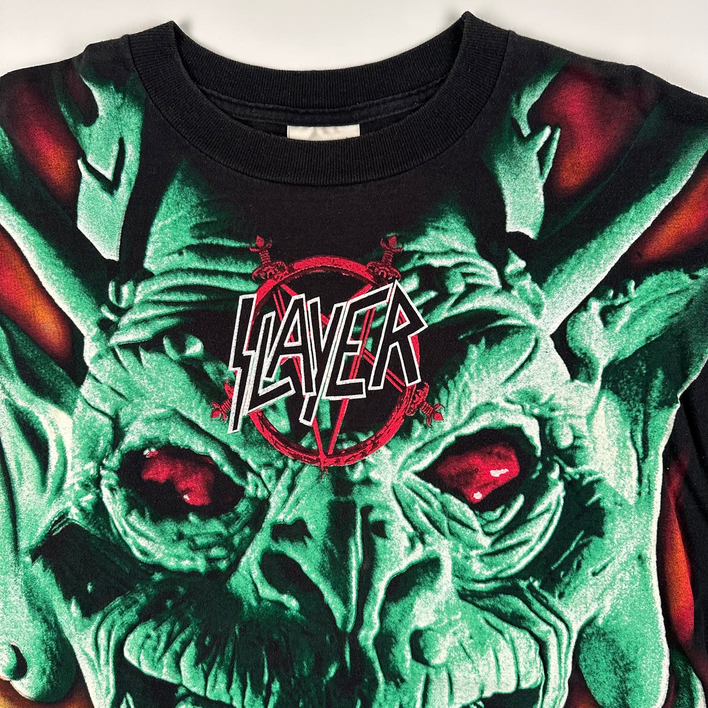 Vintage 90s Slayer Shirt Large All Over Print