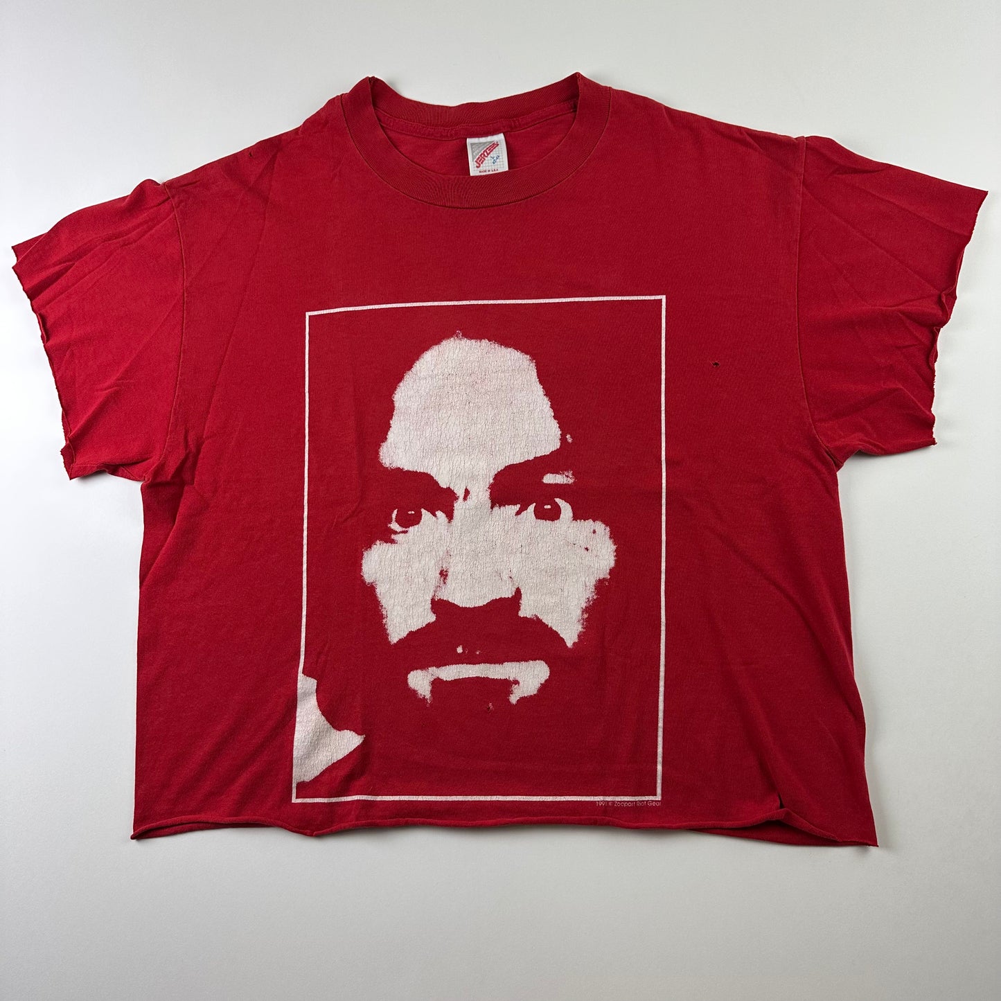 Vintage 1991 Charles Manson Cropped Shirt Large Charlie Dont Surf