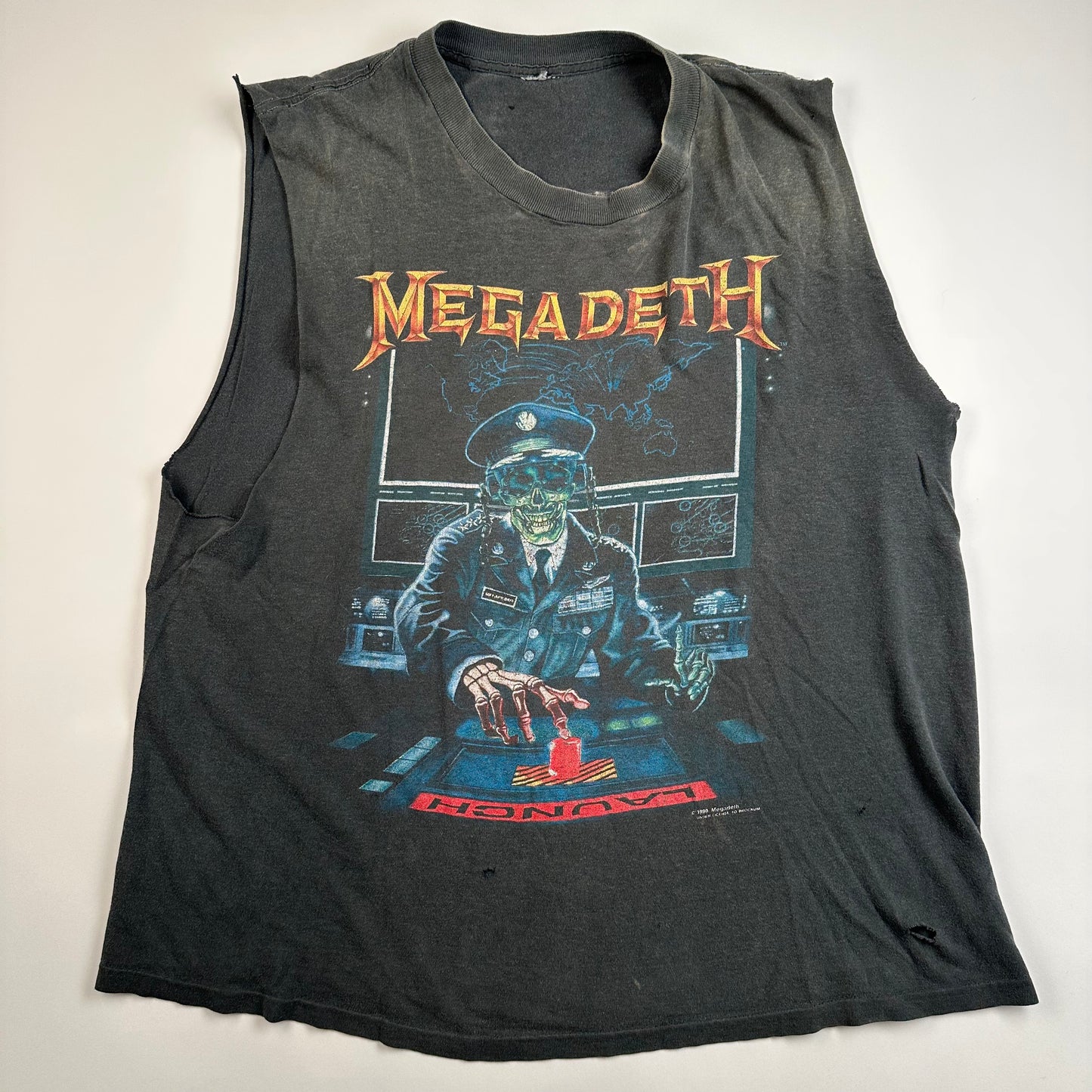 Vintage 1990 Megadeth Sleeveless Shirt Large