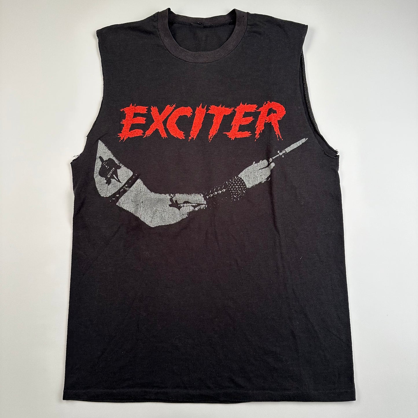 Vintage 80s Exciter Sleeveless Shirt Medium U.S. Attack