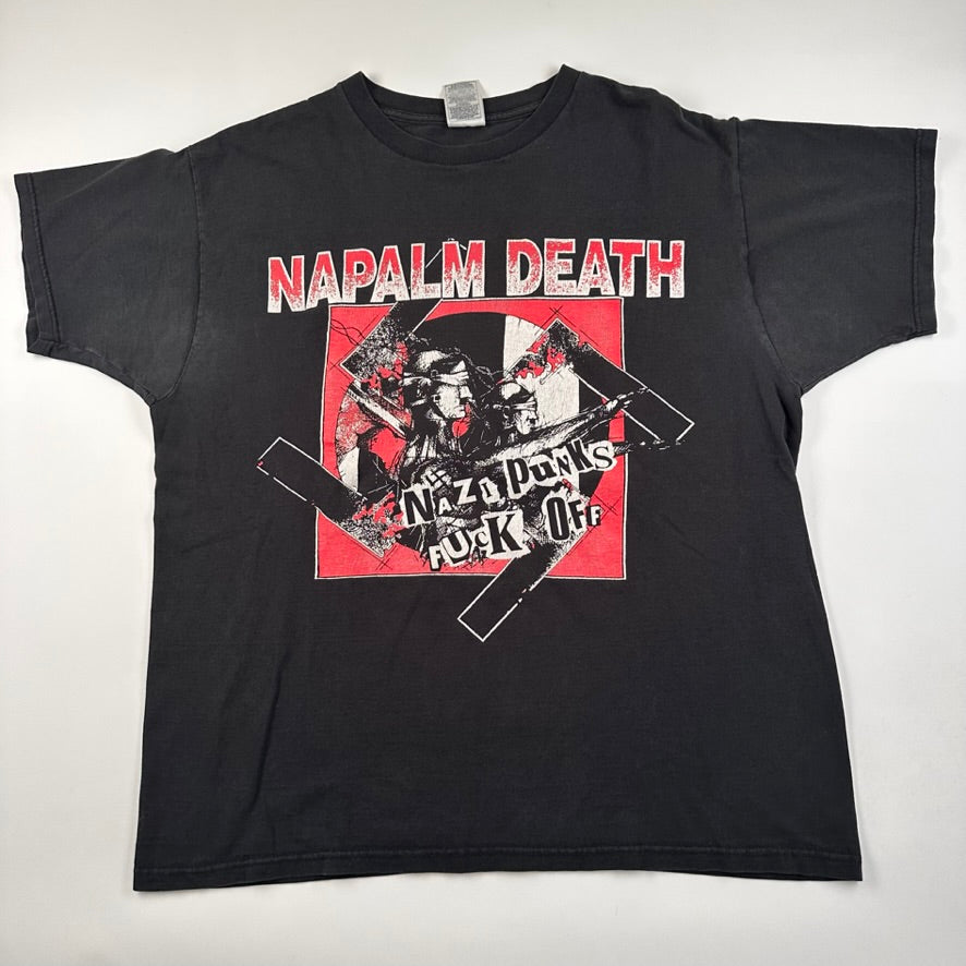 Vintage 90s Napalm Death Shirt XL Nazi Punks F*ck Off