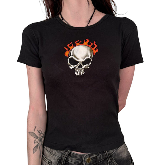 Vintage 2000s Skull Womens Shirt XL 2004 Laconia