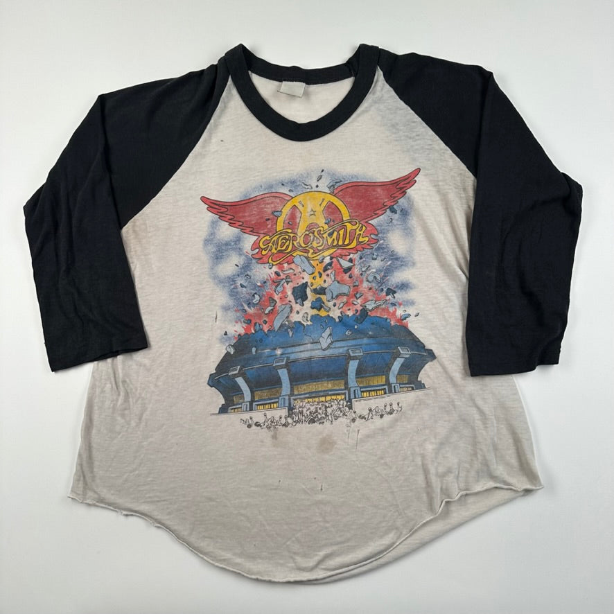 Vintage 1982 Aerosmith Shirt Large Rock In A Hard Place