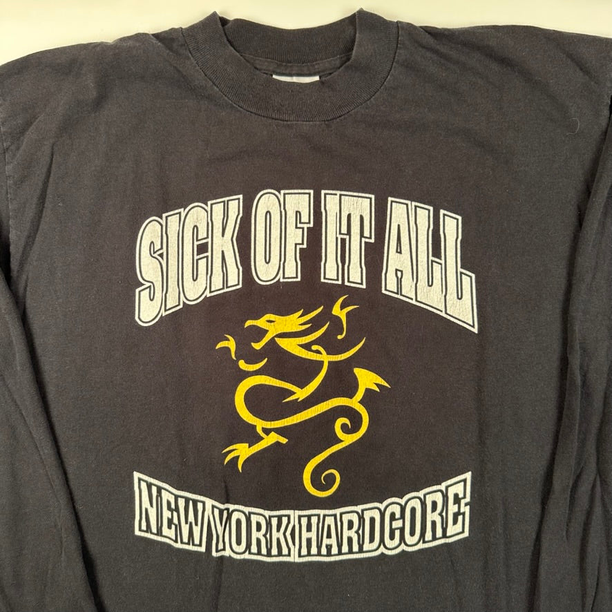 Vintage 90s Sick Of It All Long Sleeve Shirt Large