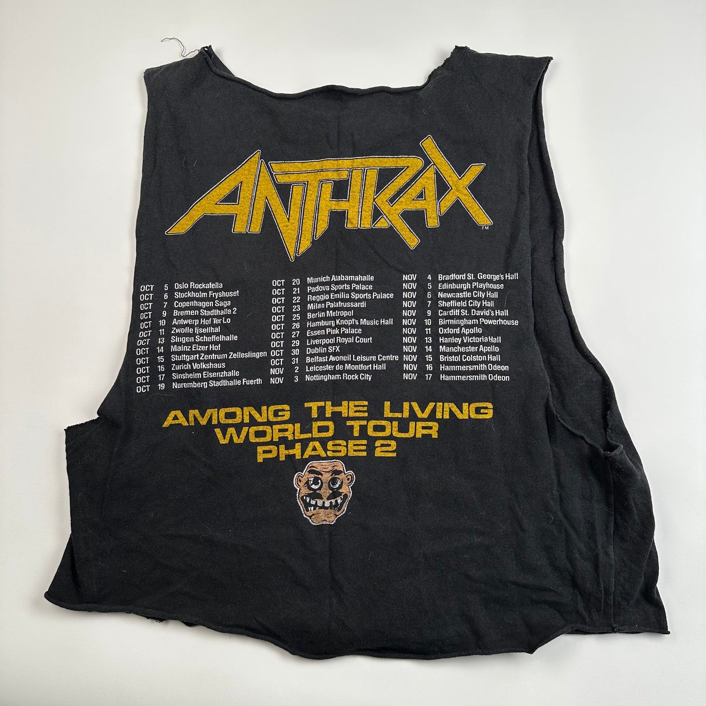 Vintage 1987 Anthrax Sleeveless Shirt Small Among The Living