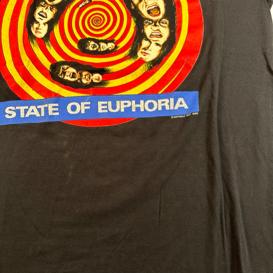 Vintage 1989 Anthrax Shirt XL State Of Euphoria European Tour