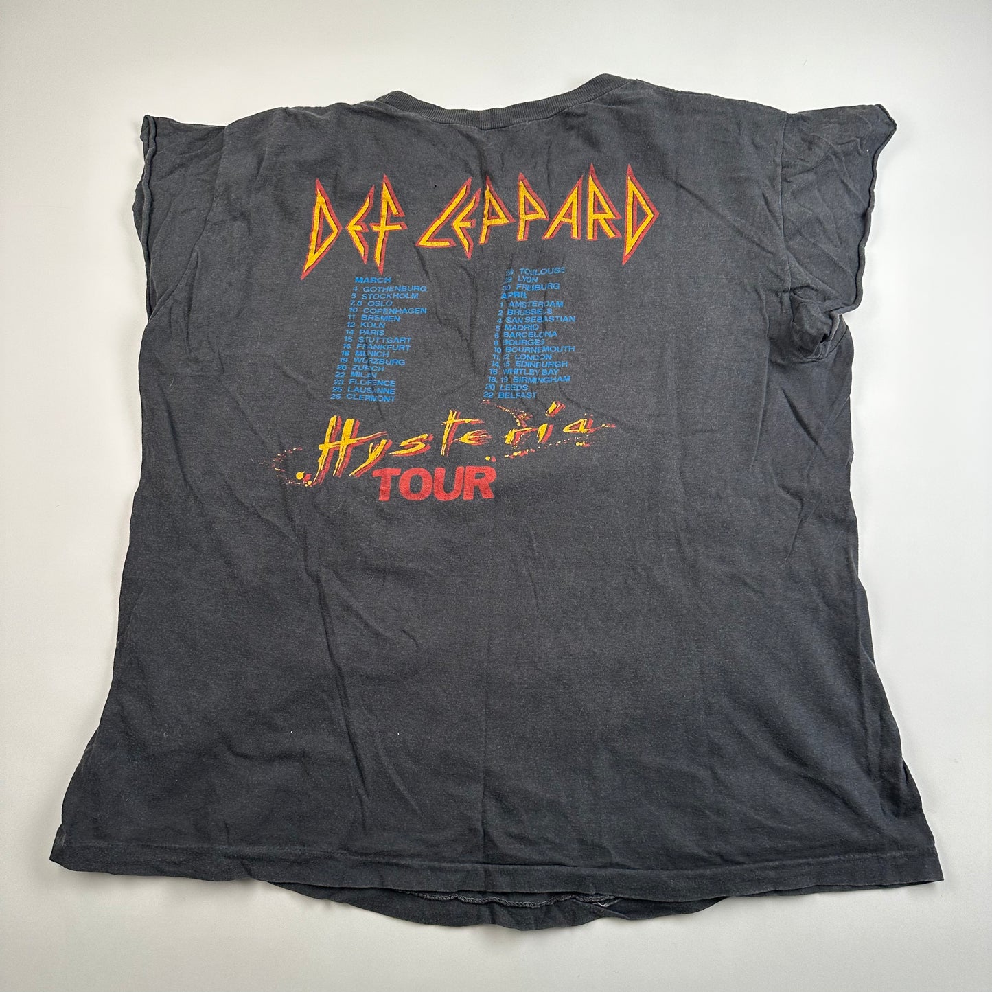 Vintage 1988 Def Leppard Sleeveless Shirt Large Hysteria