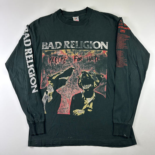 Vintage 1993 Bad Religion Long Sleeve Shirt Large Recipe For Hate