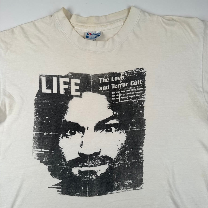 Vintage 80s Charles Manson Shirt XL Life Magazine