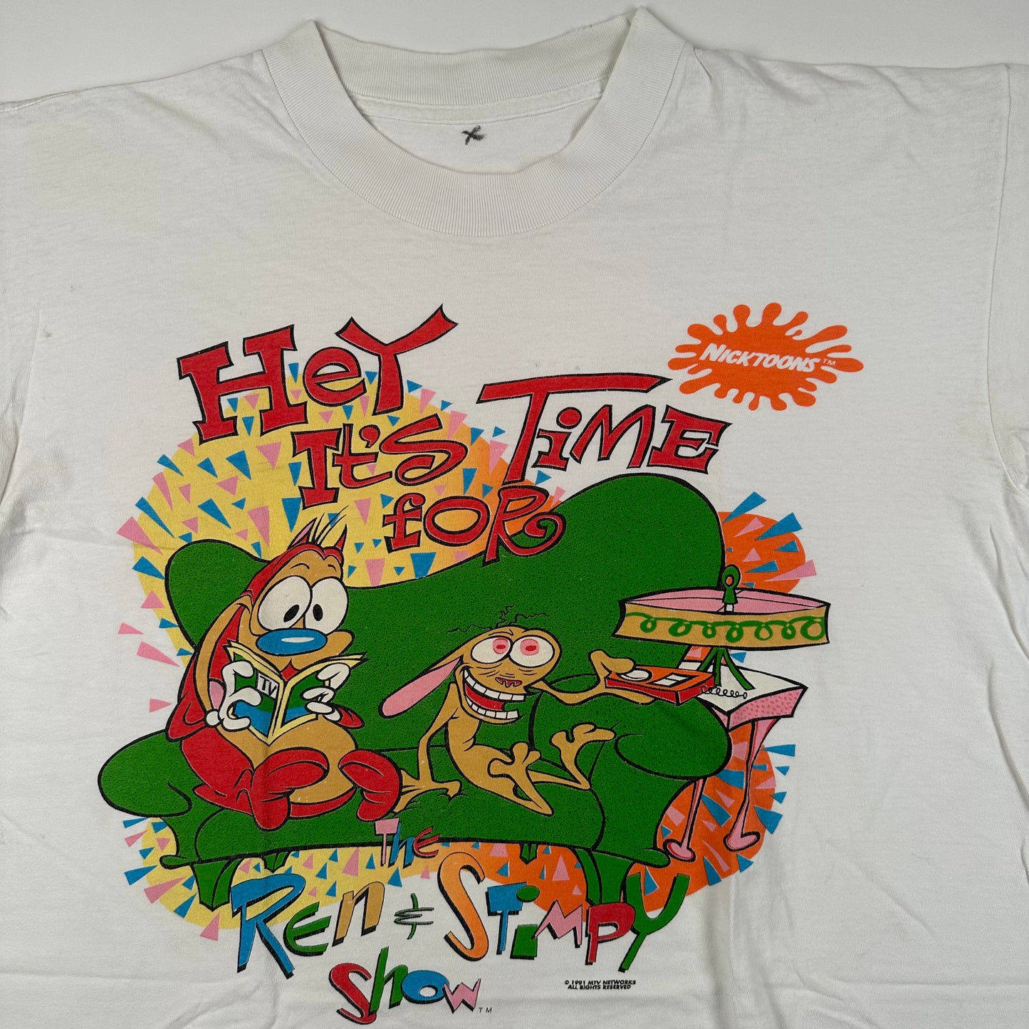 Vintage 1991 The Ren & Stimpy Shirt Large