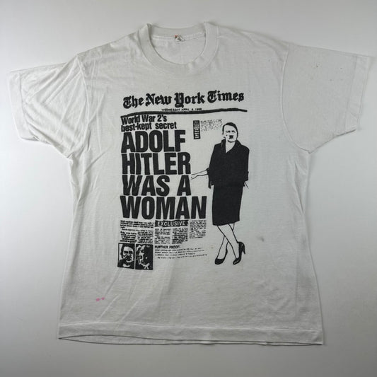 Vintage 80s Adolf Hitler Shirt XL Was A Woman