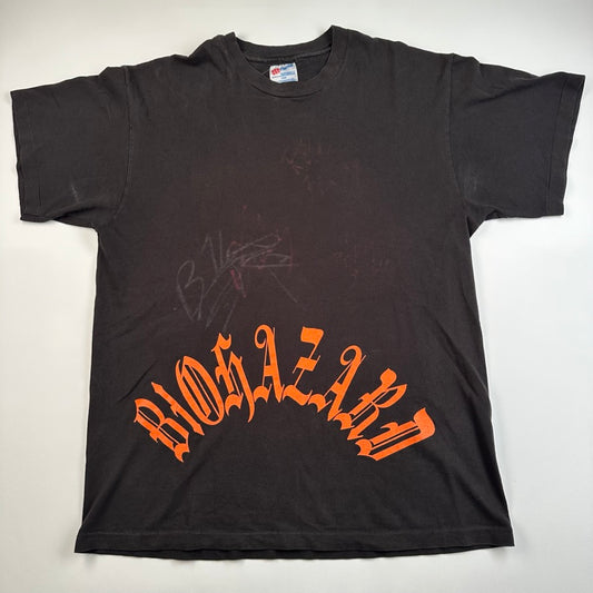 Vintage 90s Biohazard Shirt Large Down For Life Signed