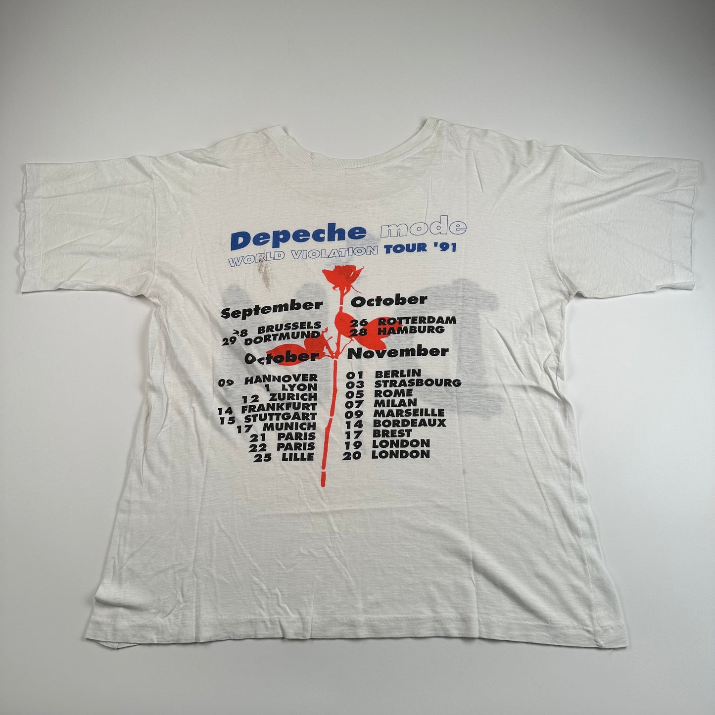 Vintage 1991 Depeche Mode Shirt Large World Violation