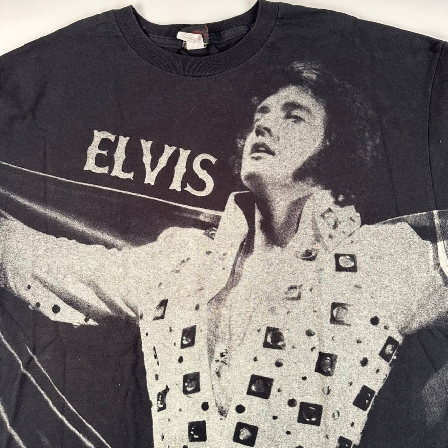 Vintage 90s Elvis Presley Shirt XXL All Over Print