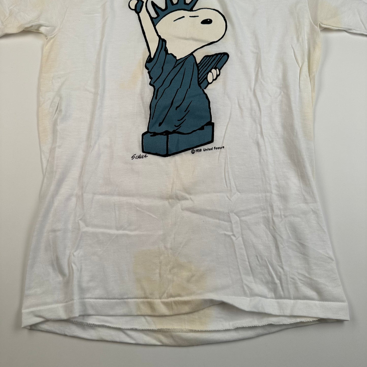 Vintage 70s Snoopy Statue Of Liberty Shirt Medium