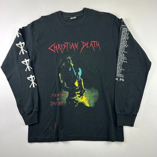 Vintage 1994 Christian Death Long Sleeve Shirt Large Sex And Drugs