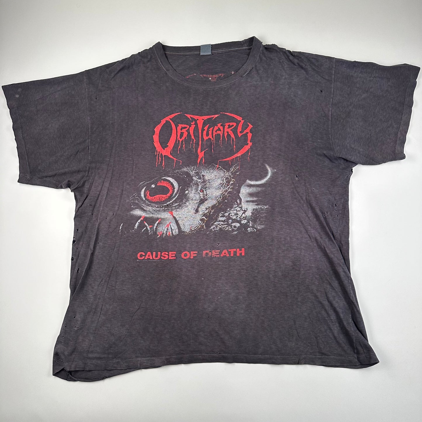 Vintage 1990 Obituary Shirt XXL Cause Of Death