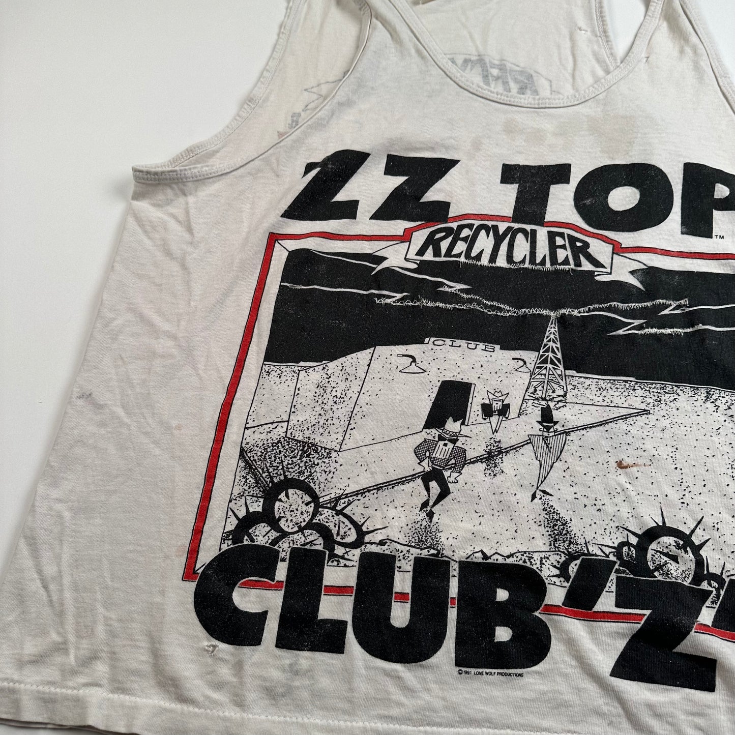 Vintage 1991 ZZ Top Tank Top Shirt Large Club Z