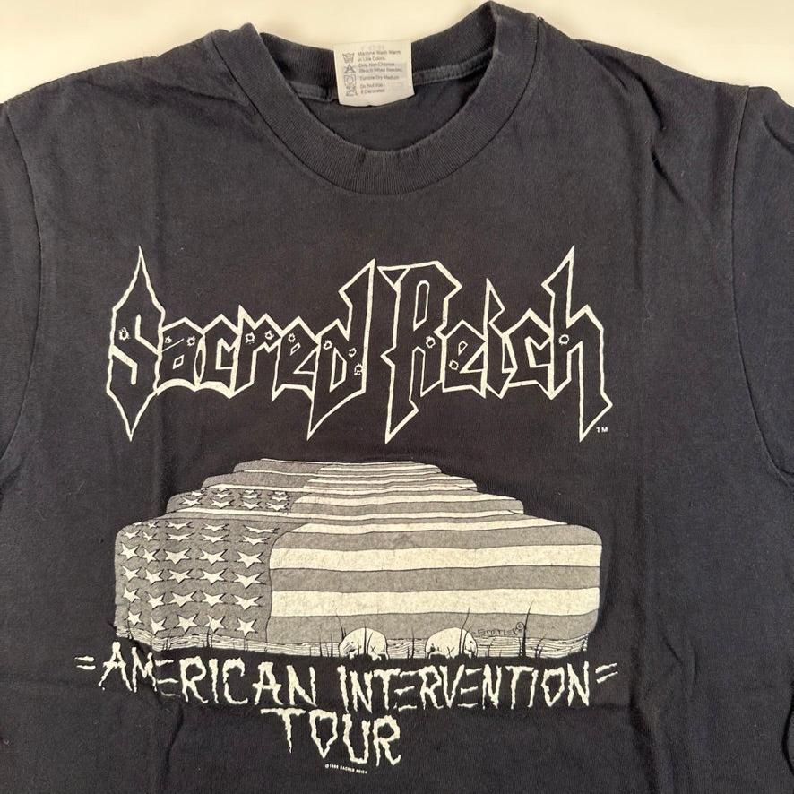 Vintage 1989 Sacred Reich Shirt Large American Intervention