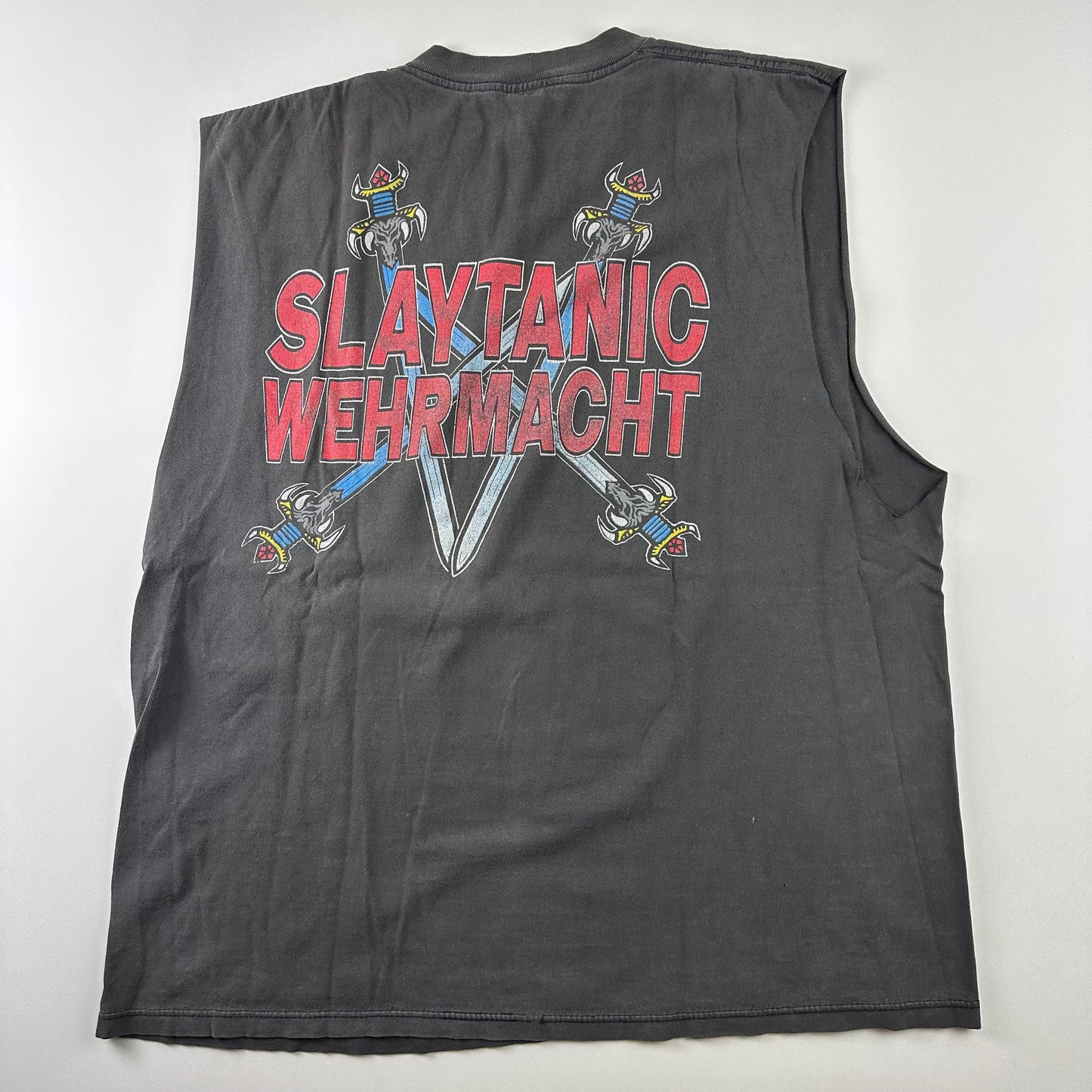 Vintage 90s Slayer Sleeveless Shirt XL Slaytanic Wehrmact