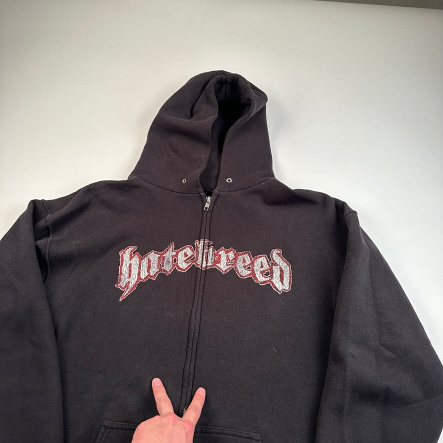 Vintage 2000s Hatebreed Zip Up Sweatshirt Large