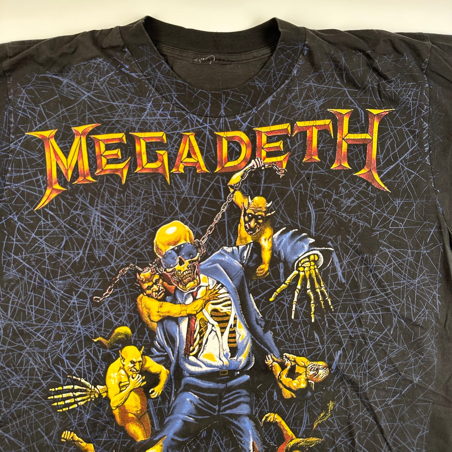 Vintage 90s Megadeth Shirt XL All Over Print