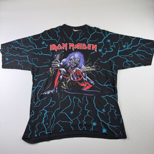 Vintage 1993 Iron Maiden Shirt XL All Over Print A Real Live One