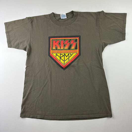 Vintage 90s Kiss Shirt Large Army