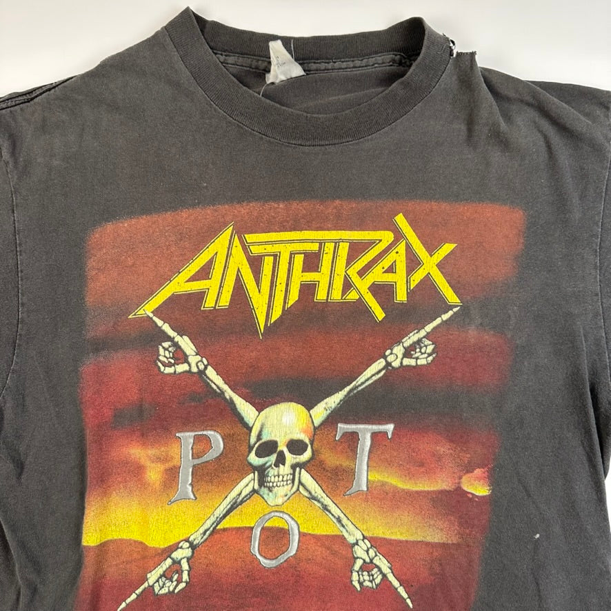 Vintage 1990 Anthrax Shirt Large Persistence Of Time POT