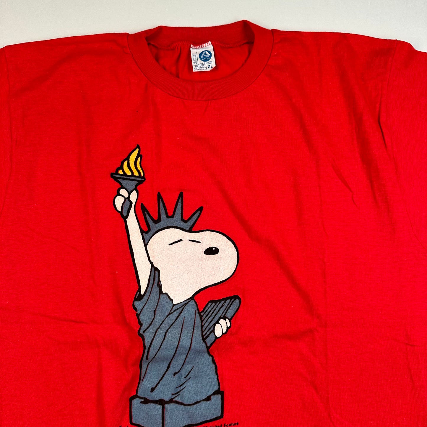 Vintage 70s Snoopy Statue Of Liberty Shirt XL