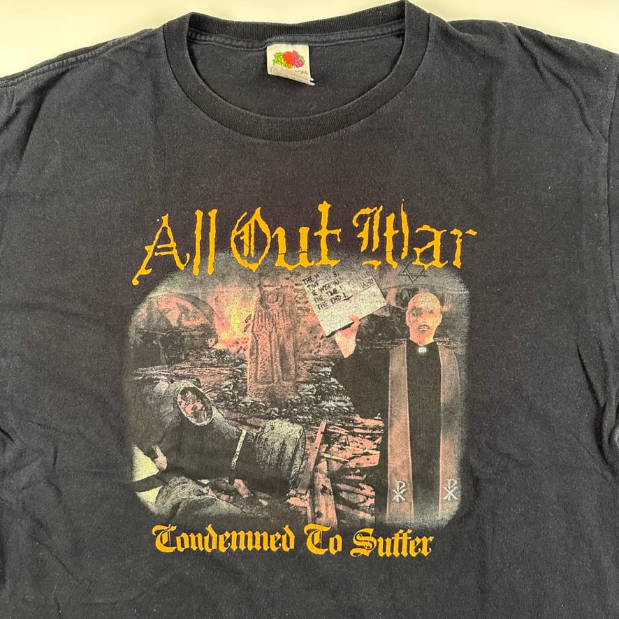 Vintage 2000s All Out War Shirt Large Condemned To Suffer