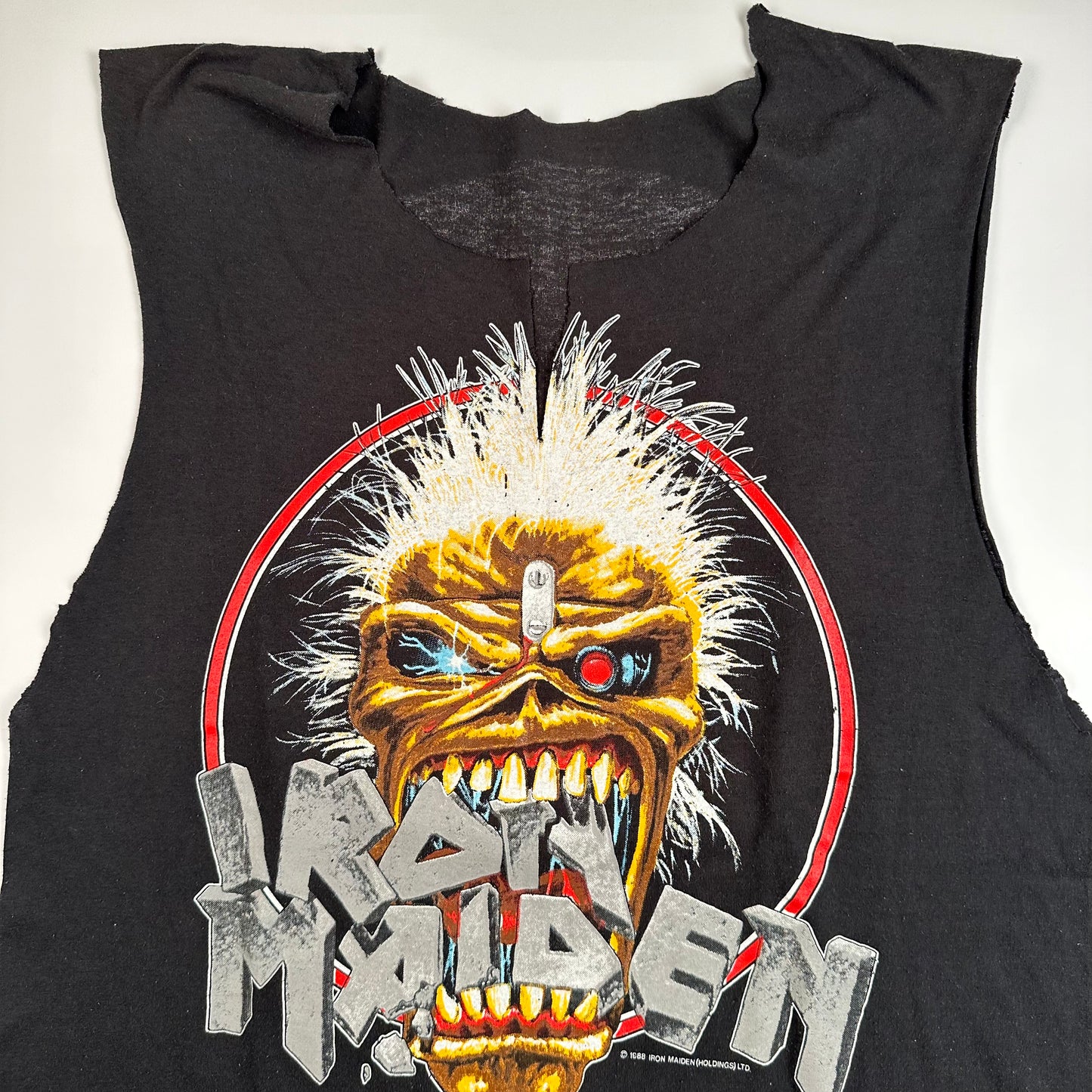 Vintage 1988 Iron Maiden Sleeveless Shirt Medium Seventh Son