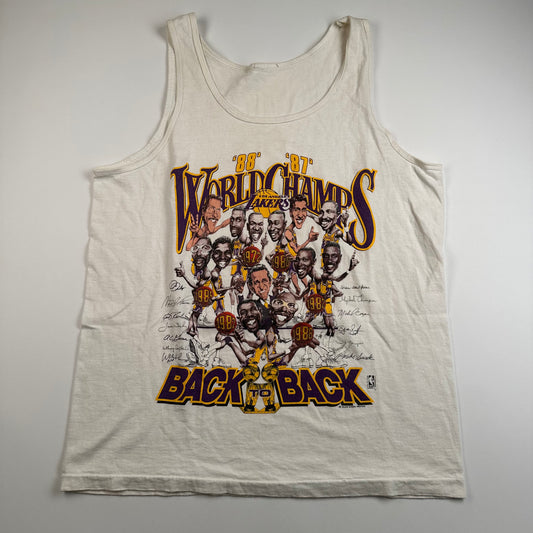 Vintage 1988 Los Angeles Lakers Tank Top Shirt Large Back To Back 87