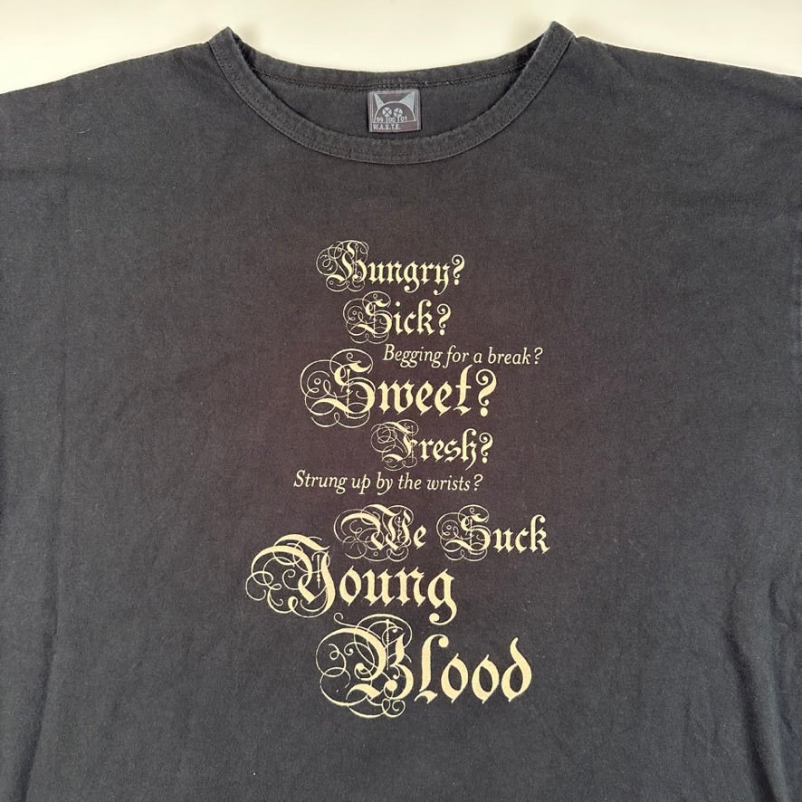 Vintage 90s Radiohead Shirt Large “We Suck Young Blood”