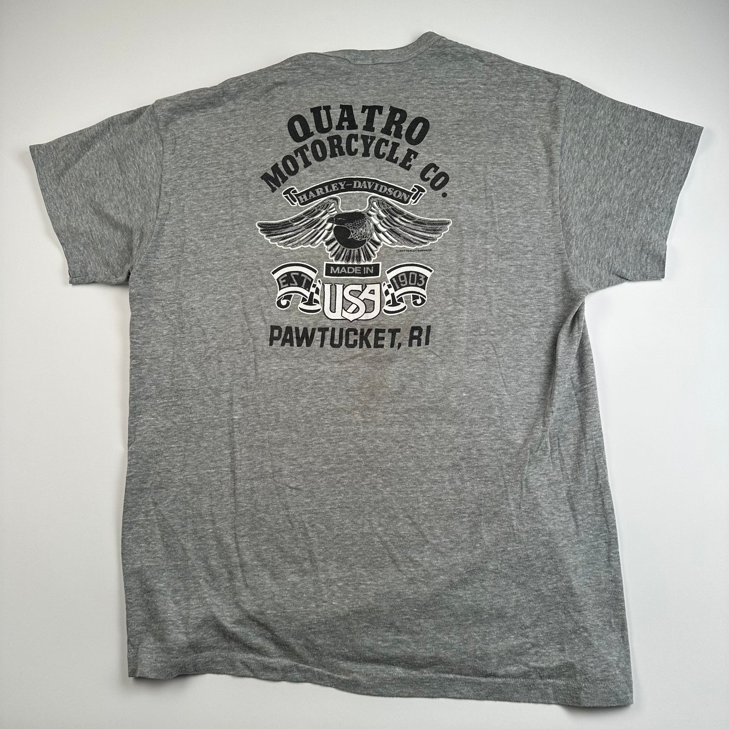 Vintage 1982 Harley Davidson Shirt XL Pawtucket RI