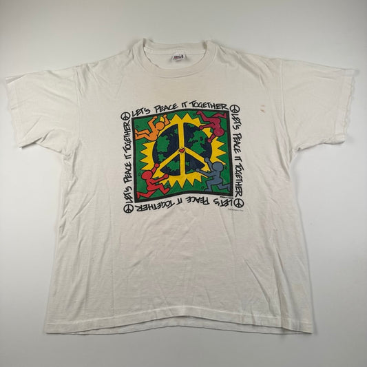 Vintage 1993 Keith Haring Shirt XL Let's Peace It Together