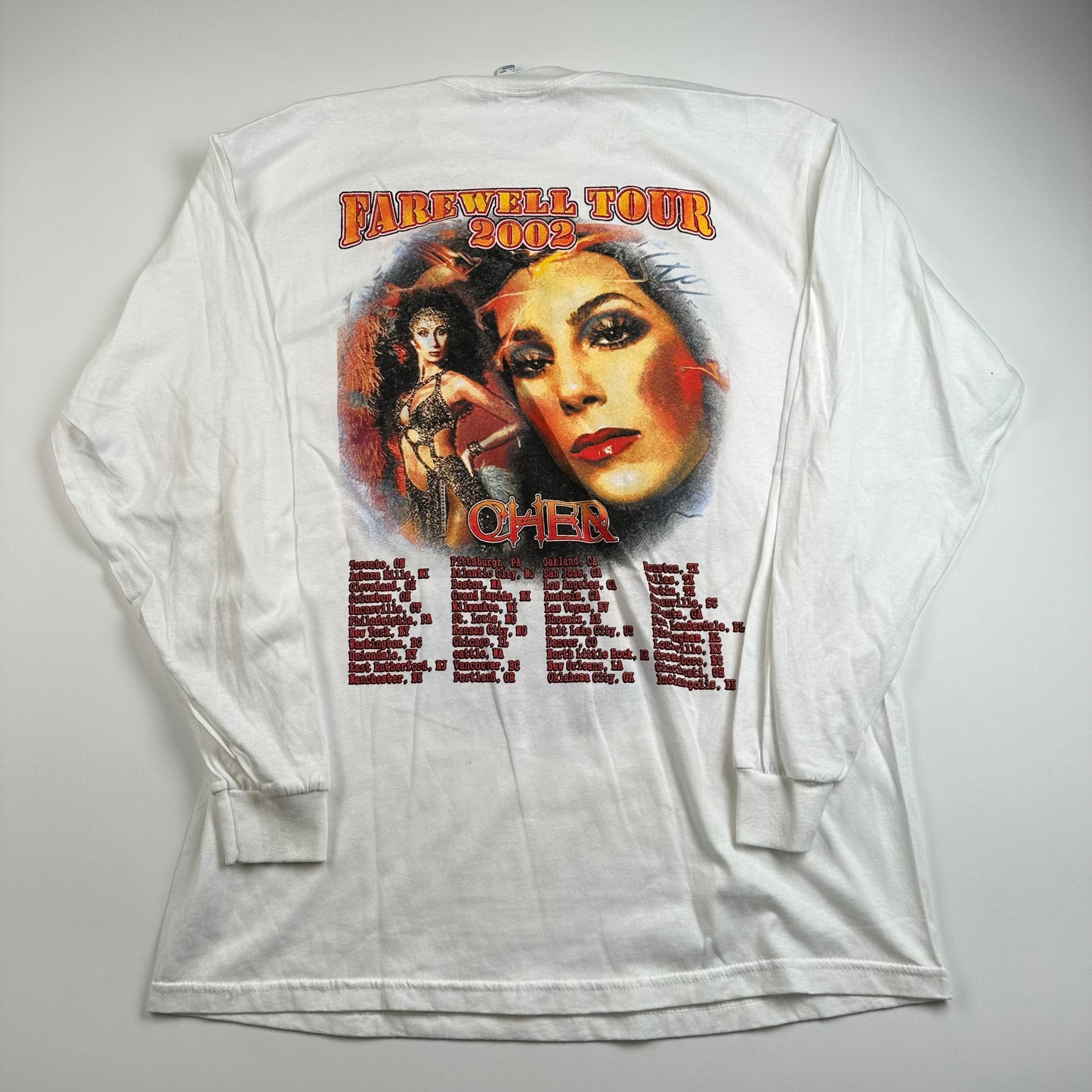 Vintage 2002 Cher Long Sleeve Shirt Large Farewell Tour