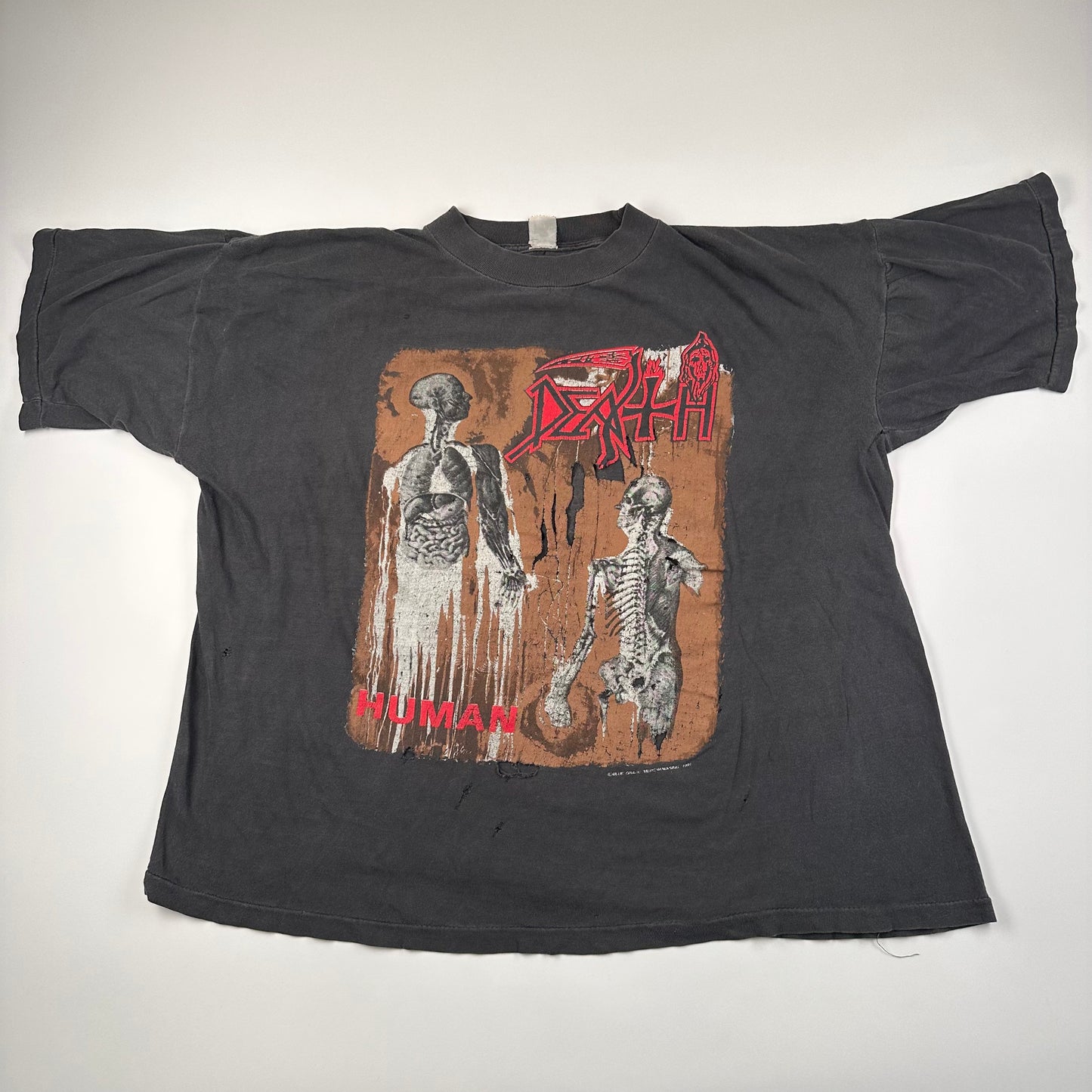 Vintage 1991 Death Shirt XL Shirt Large The Human Tour Of The World 91-92