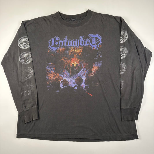 Vintage 1990 Entombed Long Sleeve Shirt XL Clandestine